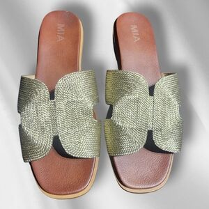 MIA Gold and Brown Sandals with Elegant Bow